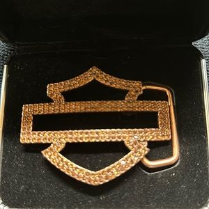 Harley Davidson 105th anniversary copper bling belt buckle